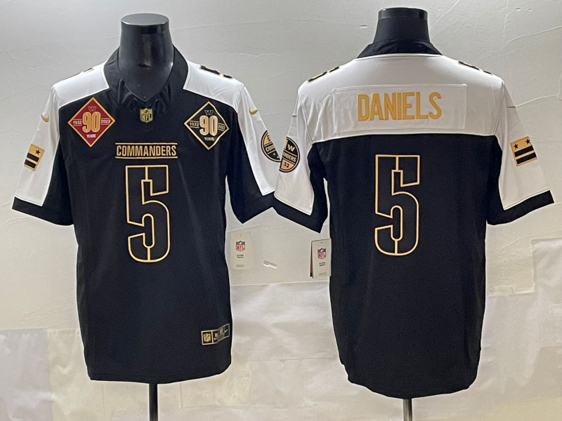 Men Washington Commanders #5 Daniels black  Nike NFL 2025 jersey 003